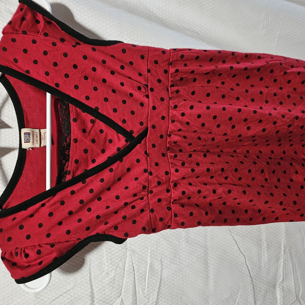 Faded Glory Retro Red and Black Polka Dot Tank Top